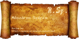 Mészáros Szénia névjegykártya